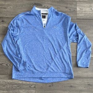 Greg Norman Collection Light Blue Heather Quarter-Zip Pullover